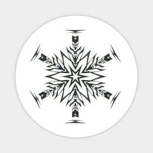 23C Unique Black White Abstract Mandala Magnet